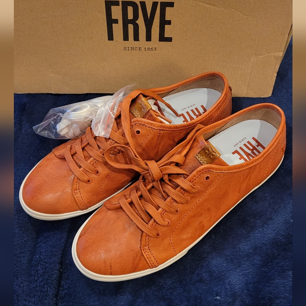 Women's Frye Leather Sneakers, Sunset Orange Color